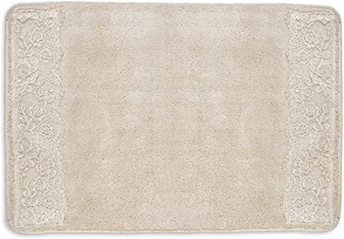 Zahari Home Rose Vine Bathroom Rug Luxury Bath Rug Washable Beautiful Shower Mat Unique Design Stylish Beige Bath Bath Rug Shower Tub Decor