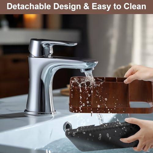GFWARE Wood Toothbrush Holders for Bathroom Organizer with Drain Holes