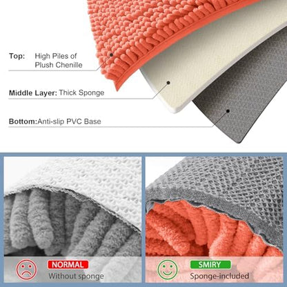 Smiry Bathroom Rugs 30X20, Luxury Chenille Extra Soft Absorbent Bath Mat