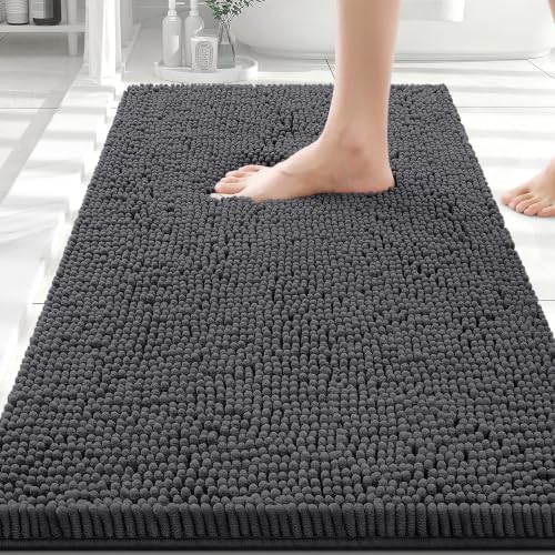 Smiry Bathroom Rugs 30X20, Luxury Chenille Extra Soft Absorbent Bath Mat