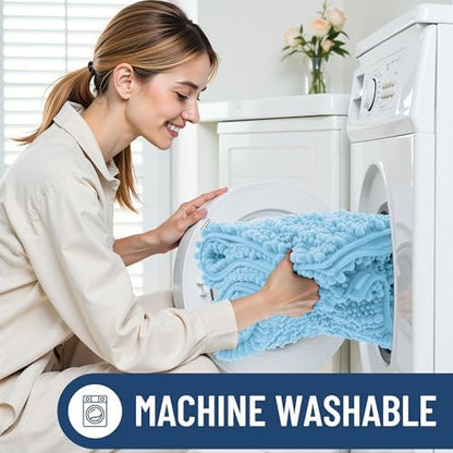 Smiry Bathroom Rugs 36X24, Extra Soft Rubber Backing Chenille Bath Mats