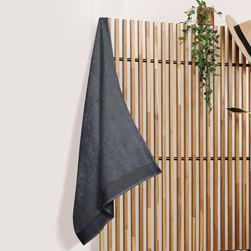 Belizzi Home Cotton 2 Pack Oversized Bath Sheet 35 x 70, Large Bath Sheet, Ultra Absorbent, Compact, Eco-Friendly and 100% Recyclable, Quick Drying and Lightweight Towel - Charcoal Grey