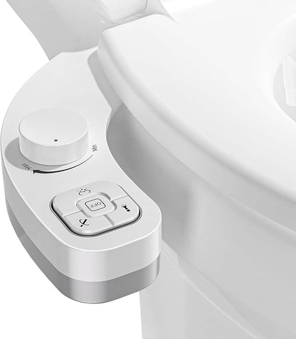 PIKETS Bidet Attachment for Toilet, Dual Nozzle (Frontal and Rear Wash) Non-Electric Fresh Water Bidet Toilet Seat Attachment with Nozzle Self Cleaning, Adjustable Water Pressure (White)