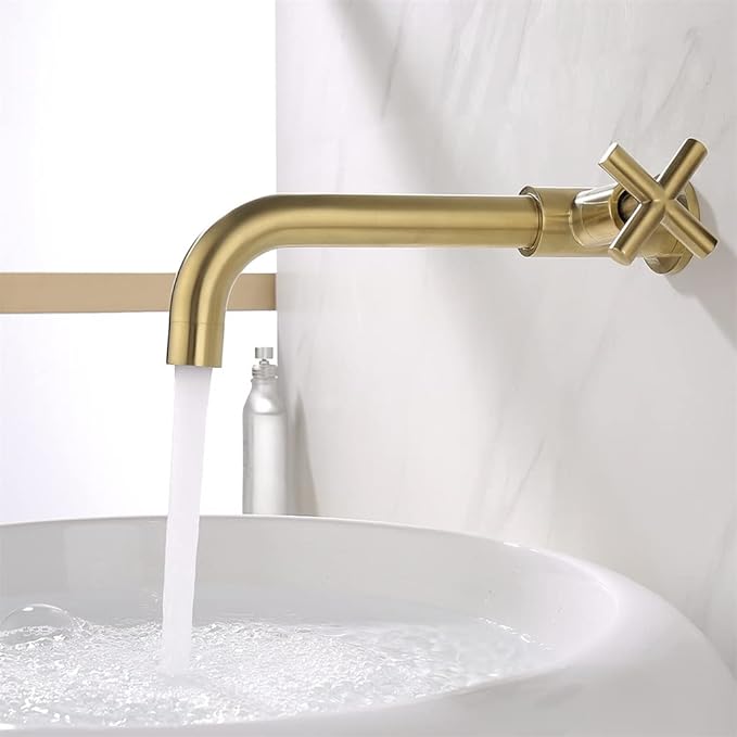 ZR98US Wall Fixtures Brass Bathroom Faucet Cold Black/Chrome/Gold (Color : C Size (As Shown in The)