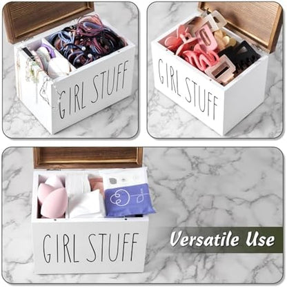 DRASTAR Tampon Holder for Bathroom, Feminine Product Organizer, Pad Organize Case with hinged lid, Shark Week Tampon Storage, Lady Stuff Box for Bathroom Accessories