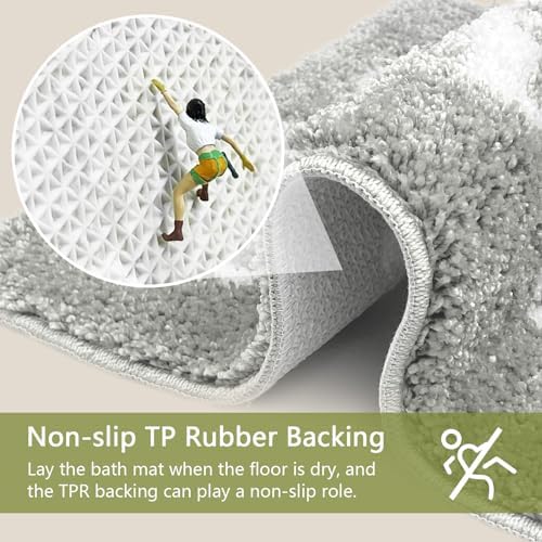 Get Naked Bathroom Rugs - Funny Bath Mats for Bathroom Non Slip Cute Carpet for Floor Decor Water Absorbent Bath Rugs for Sink Bathtub and Shower Gray 20" x 32"