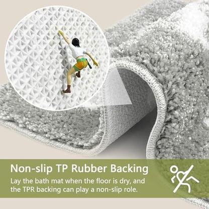 Get Naked Bathroom Rugs - Funny Bath Mats for Bathroom Non Slip Cute Carpet for Floor Decor Water Absorbent Bath Rugs for Sink Bathtub and Shower Gray 20" x 32"