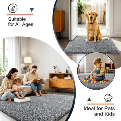 OLANLY Microfiber Bathroom Toilet Rugs U-Shaped Mat 24x20, Black and White