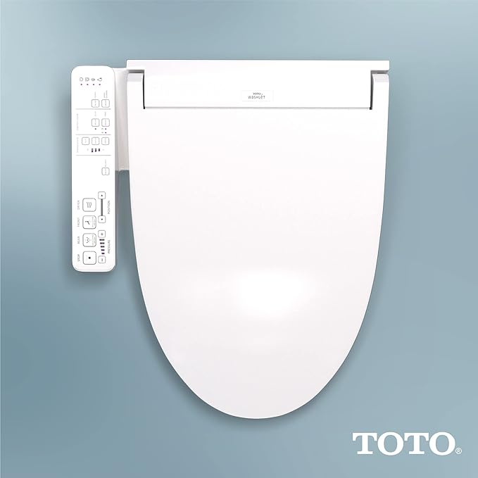 TOTO® WASHLET® KC2 Electronic Bidet Toilet Seat with Heated Seat and SoftClose Lid, Elongated, Cotton White - SW3024#01