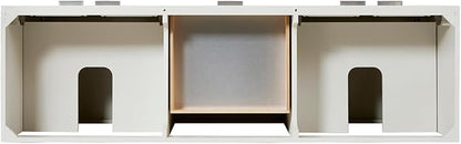 ARIEL Milan 72-inch Bathroom Vanity with Sink,Solid Wood, 1.5-inch Carrara White Quartz Countertop, Double Rectangular Porcelain Sink, 4 Soft Closing Doors, 3 Dovetail Drawers, Warm White