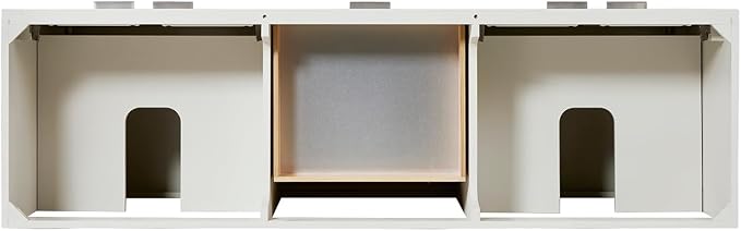 ARIEL Milan 72-inch Bathroom Vanity with Sink,Solid Wood, 1.5-inch Pure White Quartz Countertop & Backsplash, Double Rectangular Porcelain Sink, 4 Soft Closing Doors, 3 Dovetail Drawers, Warm White