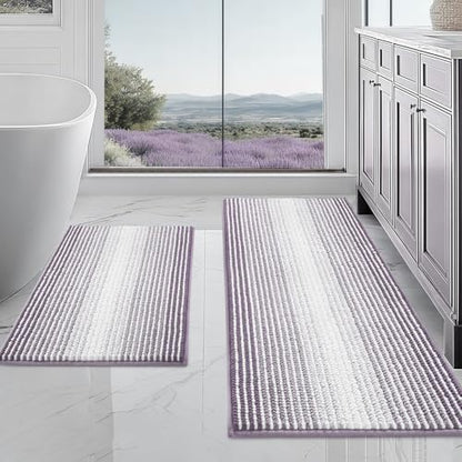 BSICPRO Bathroom Rugs Sets 2 Piece, Non Slip Bath Mats, Lavender Purple