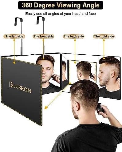 JUSRON 360 Viewing Angle Self Hair Cutting Mirror Shower Mirror