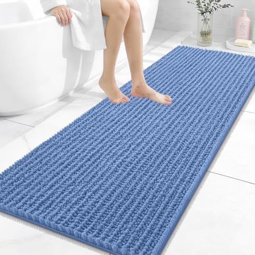 OLANLY Bathroom Runner Rugs 59x24, Thick Soft Absorbent Chenille Bath Rugs