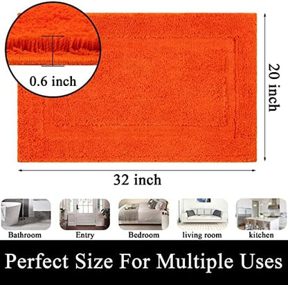 SHACOS Soft Microfiber Orange Bathroom Rugs Sets 2 Pieces 32x20 inch