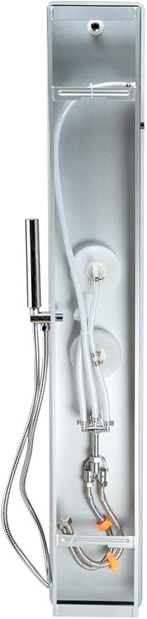ALFI brand ABSP55B Black Glass Shower Panel with 2 Body Sprays and Rain Shower Head