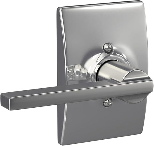 SCHLAGE Latitude Lever with Century Trim Non-Turning Lock, Bright Chrome (F170 LAT 625 CEN)