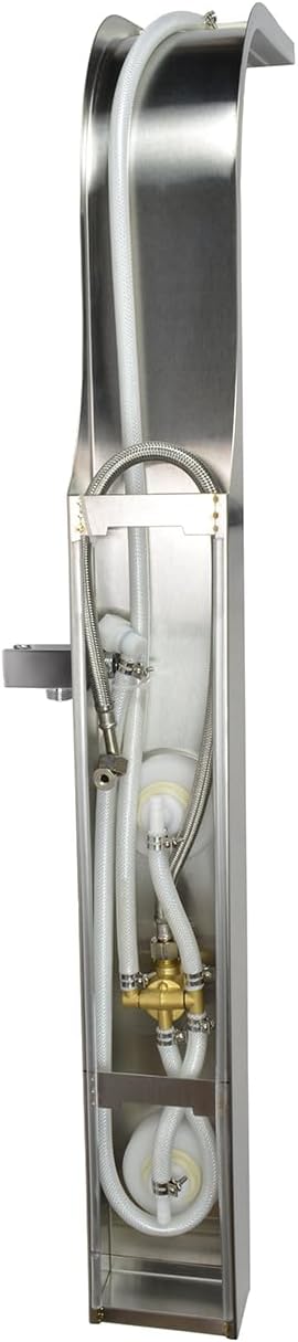 Blue Ocean 48" Stainless Steel SPS88213B Shower Panel Tower Column with Rainfall Shower Head and Handheld Shower (with hot/cold vavle) (Compact)
