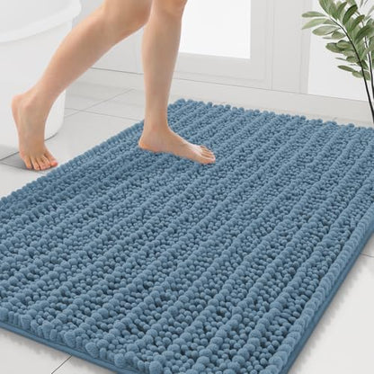 Smiry Bathroom Rugs 40X32, Extra Soft Rubber Backing Chenille Bath Mats