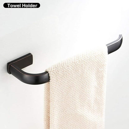 WINCASE Bronze Hardware Accessories Set Oil Rubbed, Bathroom Towel Bar Set Brass 4 Piece Wall Mounted Toilet Paper Towel Holder