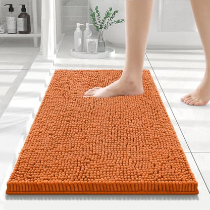 Smiry Bathroom Rugs 24X16, Luxury Chenille Extra Soft Absorbent Bath Mat