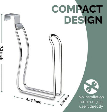 Over the Tank Toilet Paper Holder, Metal Toilet Paper Holder, Chrome | Toilet Paper Roll Holder, Bathroom Toilet Paper Storage, Space Saving for Bathroom