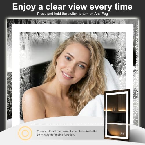 32x24 LED Bathroom Mirror with Lights, Lighted Vanity Mirror for Wall