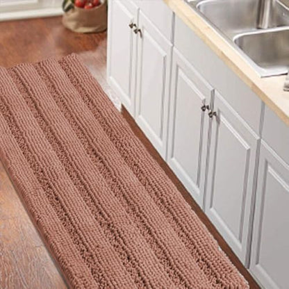 Turquoize Bathroom Runner Rug 20"x59", Soft Absorbent Chenille Bath Rug