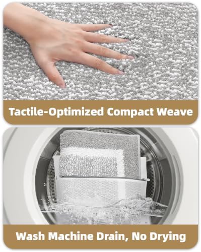 Color&Geometry Simple and Stylish Long Bathroom Rugs Runner Non Slip, 24"x59" Gray Bath Runner Rug, Absorbent, Soft, Washable, Microfiber Bath Mat Bathroom Carpet
