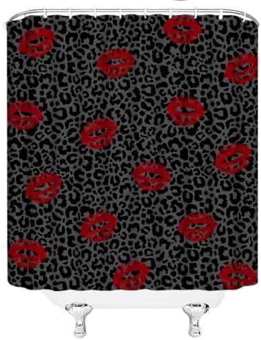 Polka Dot Shower Curtain Bathroom Decor with Hooks,60" Wx70 H