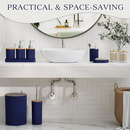 Navy Blue Bathroom Accessories Set, 10PC Bathroom Decor Sets