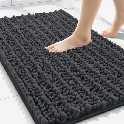 Smiry Bathroom Rugs 30X20, Extra Soft Rubber Backing Chenille Bath Mats