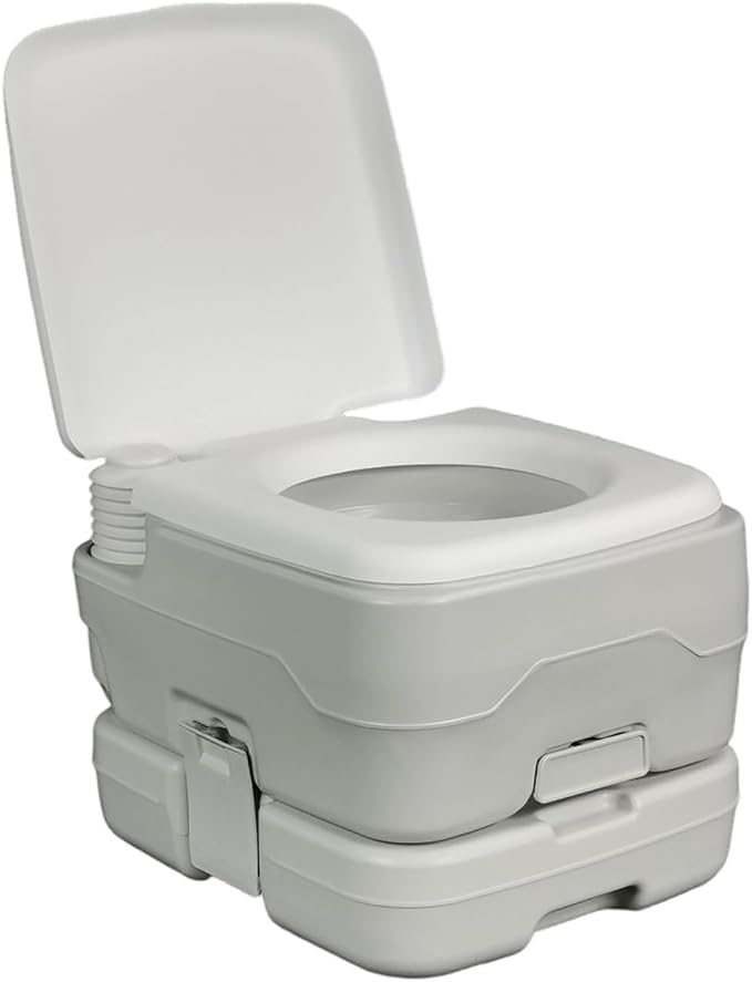 Transportable Sanitation Structure 10L Capacity Manual Flush Fan T Shape Sprinkle Inflexible POLYETHYLENE Substance for Outdoor Entertainment Transportable Toilet
