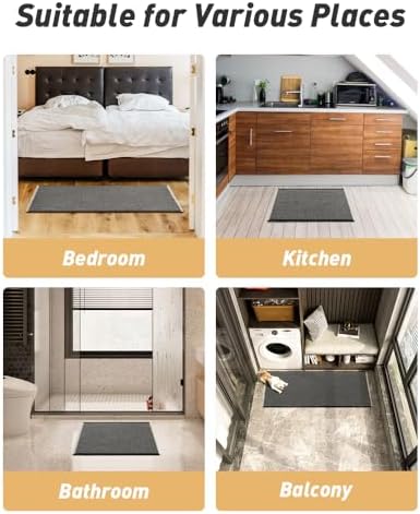 Upgraded Waffle Bath Mat Runner Absorbent Non Slip Bathroom Mat, 2' x 4'