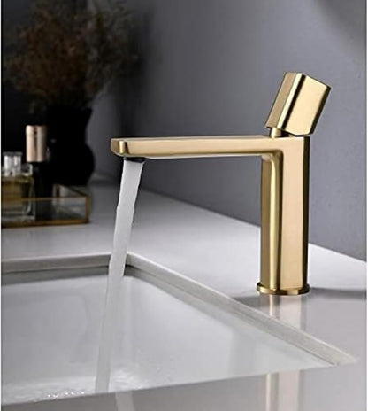 Basin Faucet Bathroom Sink Mixer Tap Brush Gold Chrome Black Red Fashion Water Copper-Black(Brush Gold)