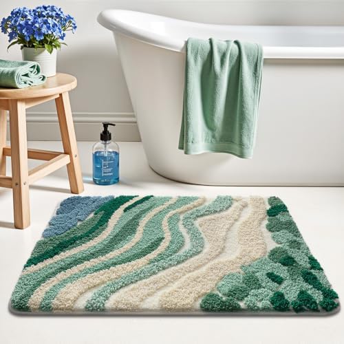 LUMI Beach Bathroom Rug 24x43, Soft Absorbent Bath Mat, Non Slip