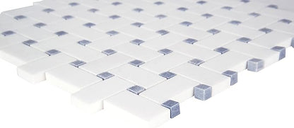 MSI Azula 12 in. x 12 in. Polished Marble Basketweave Tile for Kitchen Backsplash, Wall Tile for Bathroom, Shower Wall