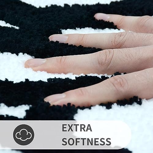 White Get Naked Bath Mat, Long Runner Mat for Bathroom, Cute Fun Simple Bath Rug, Water Absorbent Non-Slip Microfiber Mat, 18"x47"