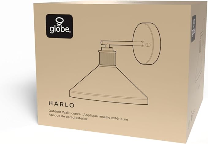 Globe Electric 60000170 1-Light Outdoor Wall Sconce, Matte Black