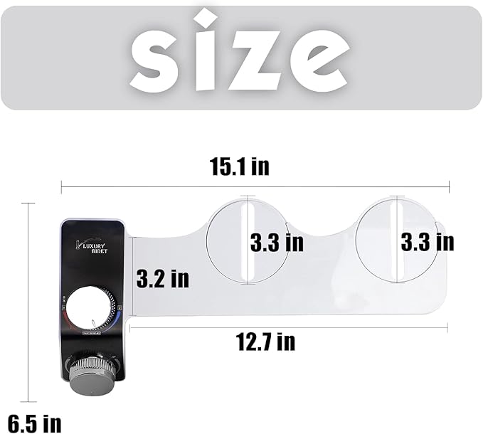 ANALIM Bidet Attachment for Toilet Seat, Non-Electric Bidet Hot and Cold Fresh Water for Frontal & Rear Wash with Self-cleaning Dual Nozzles and Adjustable Pressure Control
