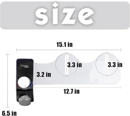 ANALIM Bidet Attachment for Toilet Seat, Non-Electric Bidet Hot and Cold Fresh Water for Frontal & Rear Wash with Self-cleaning Dual Nozzles and Adjustable Pressure Control