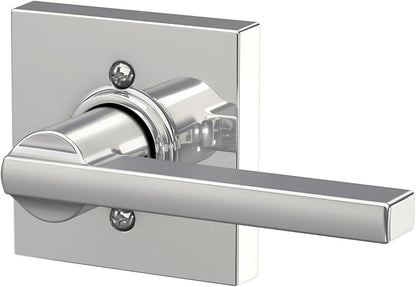 Schlage F10 LAT 625 COL Latitude Lever with Collins Trim Hall & Closet Passage Door Lock, Bright Chrome
