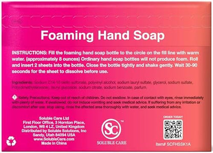 Hand Soap Sheet Starter Kit: Coconut Scent, Makes 4 Bottles