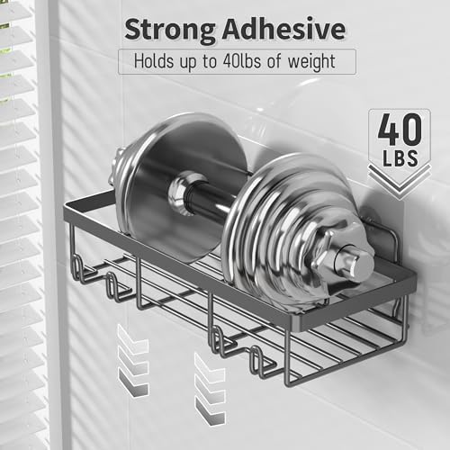 Liuoud 5 Pack Shower Caddy for Inside shower, Dark Grey Bathroom Storage