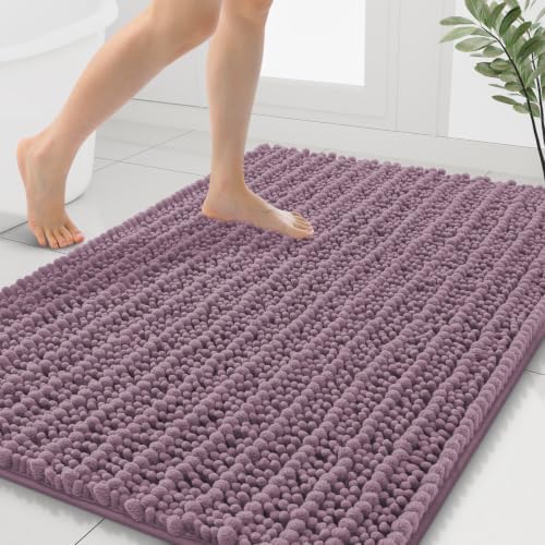 Smiry Bathroom Rugs 40X32, Extra Soft Rubber Backing Chenille Bath Mats