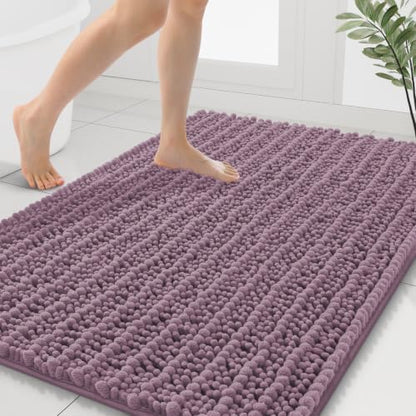 Smiry Bathroom Rugs 40X32, Extra Soft Rubber Backing Chenille Bath Mats