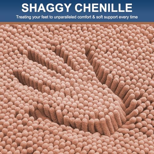 Smiry Bathroom Rugs 30X20, Luxury Chenille Extra Soft Absorbent Bath Mat