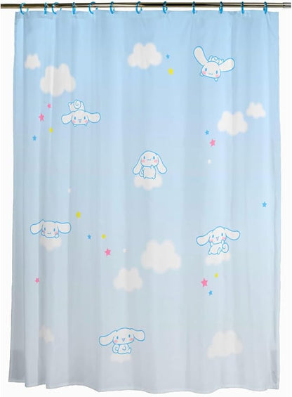Cinnamoroll 13-Piece Shower Curtain Set, 72 x 72 Inch Fabric Curtain with Hooks, Bathroom Decor, Machine Washable, (100% Officially Licensed Product) by Franco Collectibles