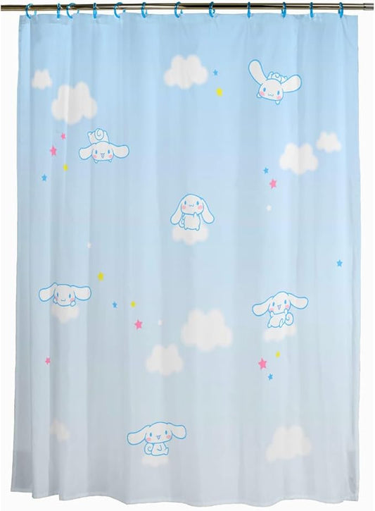 Cinnamoroll 13-Piece Shower Curtain Set, 72 x 72 Inch Fabric Curtain with Hooks, Bathroom Decor, Machine Washable, (100% Officially Licensed Product) by Franco Collectibles