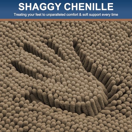 Smiry Bathroom Rugs 50X30, Luxury Chenille Extra Soft Absorbent Bath Mat